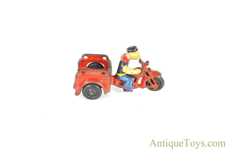 Hubley ca. 1930's Cast Iron Popeye the Sailor Spinach Motorcycle <FONT COLOR="ff000 ">*SOLD*</font> - Image 2