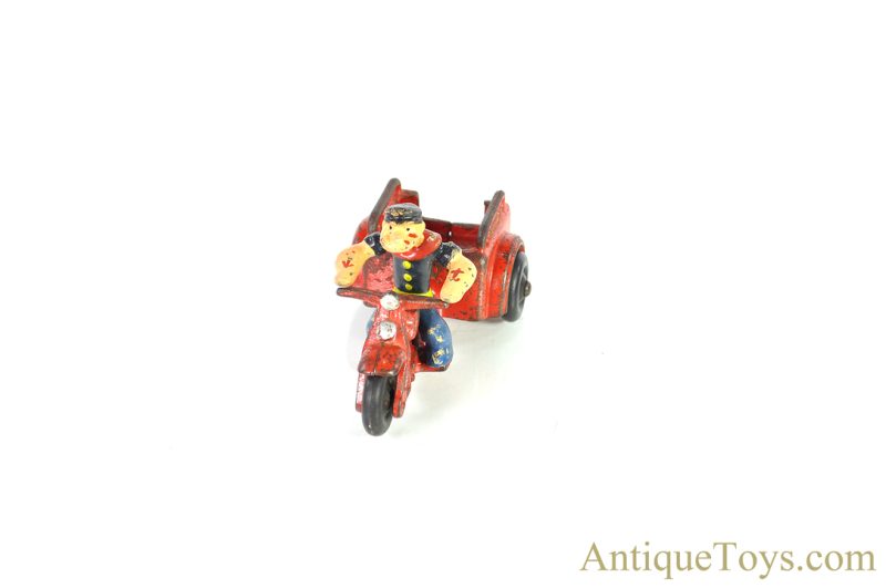 Hubley ca. 1930's Cast Iron Popeye the Sailor Spinach Motorcycle <FONT COLOR="ff000 ">*SOLD*</font> - Image 4