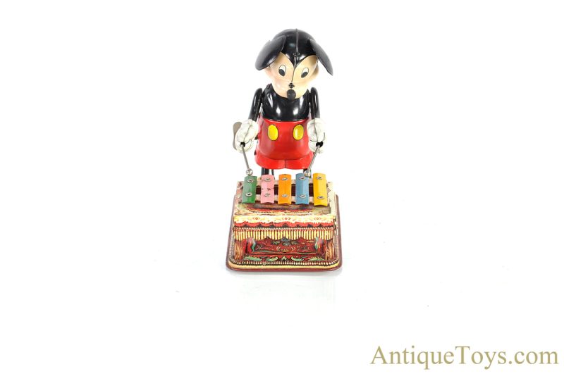 Linemar Marx Tin Lithographed Windup “Mechanical Mickey Mouse with Xylophone” Disney Japanese Toy <FONT COLOR="ff000 ">*SOLD*</font> - Image 4
