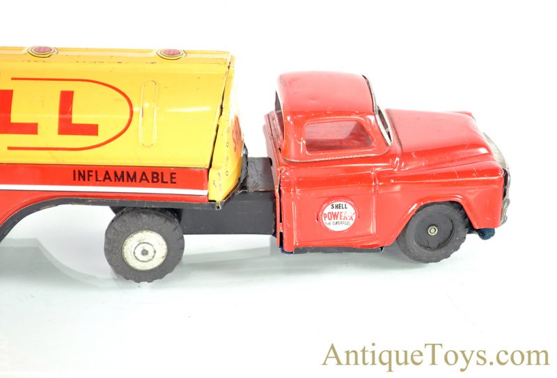 Momoya Shoten Tin Lithographed Shell Oil Gasoline Fuel Tanker Truck Japanese Toy for Sale <FONT COLOR="ff000 ">*SOLD*</font> - Image 8