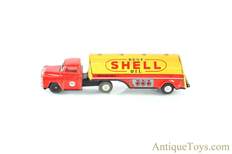 Momoya Shoten Tin Lithographed Shell Oil Gasoline Fuel Tanker Truck Japanese Toy for Sale <FONT COLOR="ff000 ">*SOLD*</font> - Image 2
