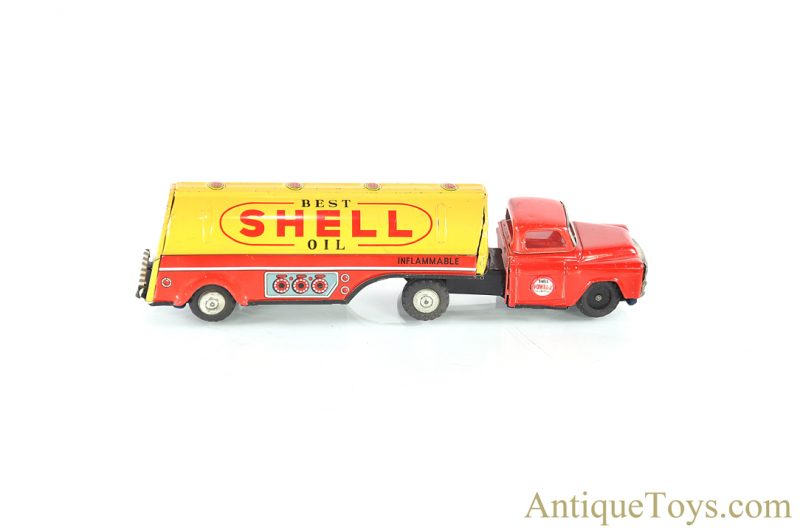 Momoya Shoten Tin Lithographed Shell Oil Gasoline Fuel Tanker Truck Japanese Toy for Sale <FONT COLOR="ff000 ">*SOLD*</font>