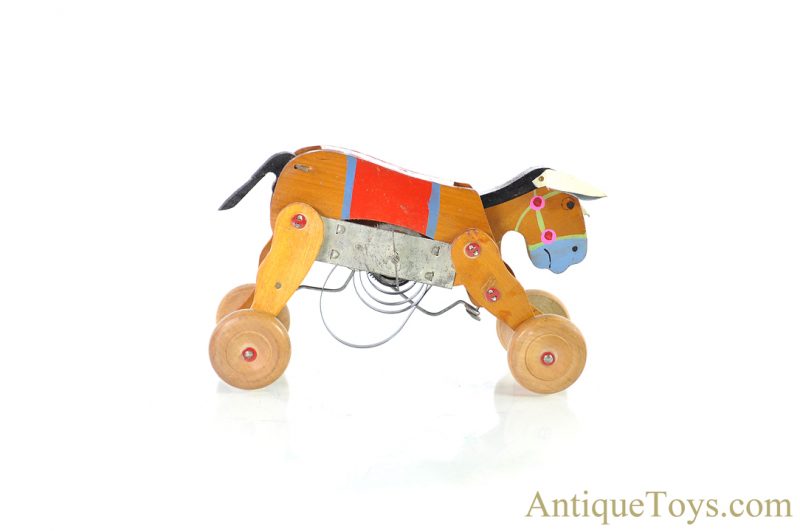 Nifty Toys Wooden Lithographed Windup “Balking Donkey” #751/62 <FONT COLOR="ff000">*SOLD*</font> - Image 2