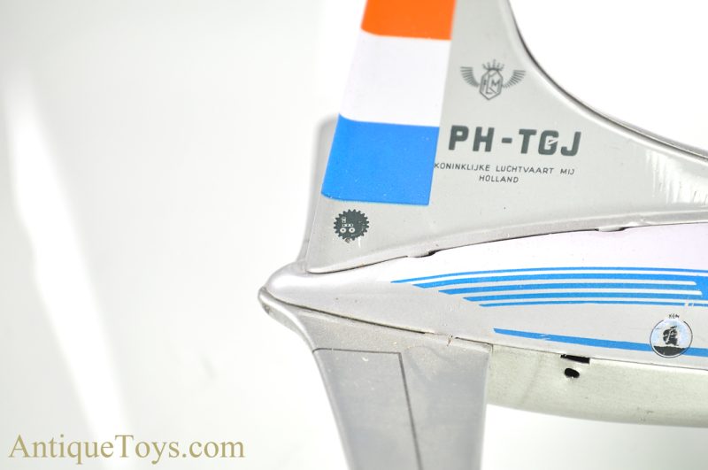 Tippco KLM PH-TGJ Royal Dutch Airlines "The Flying Dutchman" Tin Lithographed Friction DC-3 Jet Plane Mexico Toy <FONT COLOR="ff000 ">*SOLD*</font> - Image 8