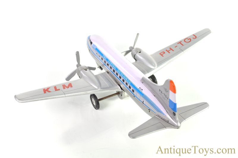 Tippco KLM PH-TGJ Royal Dutch Airlines "The Flying Dutchman" Tin Lithographed Friction DC-3 Jet Plane Mexico Toy <FONT COLOR="ff000 ">*SOLD*</font>