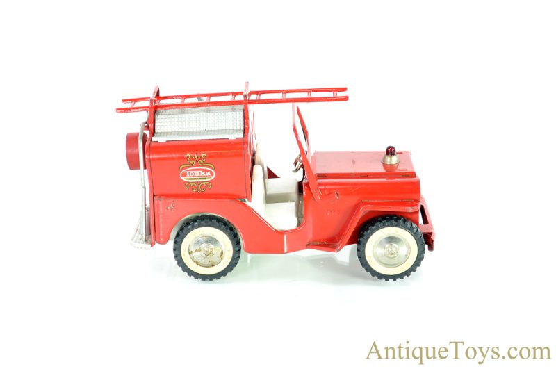 Tonka ca. 1960's Pressed Steel No. 425 Fire Pumper Ladder Engine Jeep Truck <FONT COLOR="ff000 ">*SOLD*</font>