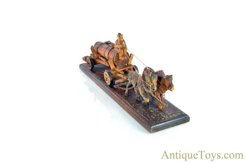 Carved Wooden Ox & Horse Drawn Wagon <FONT COLOR="ff000 ">*SOLD*</font> - Image 3