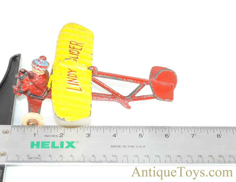 Hubley ca. 1930's Cast Iron "Lindy Glider" Airplane Toy <FONT COLOR="ff000 ">*SOLD*</font> - Image 9