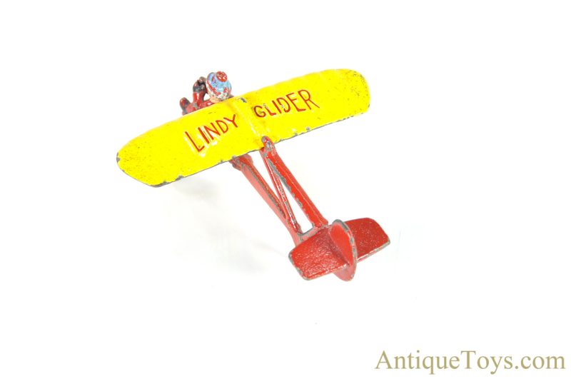 Hubley ca. 1930's Cast Iron "Lindy Glider" Airplane Toy <FONT COLOR="ff000 ">*SOLD*</font> - Image 4