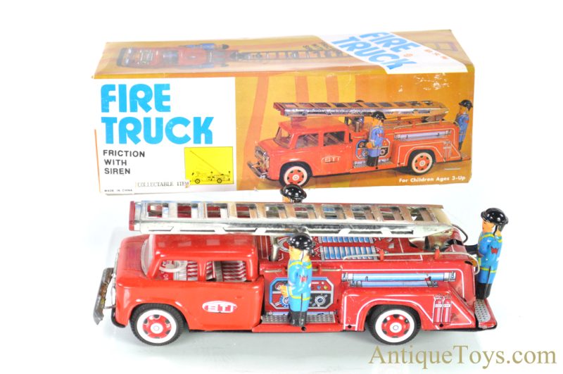 Chinese Tin Lithographed Friction MF 718 "Fire Truck" with Box <FONT COLOR="ff000 ">*SOLD*</font>