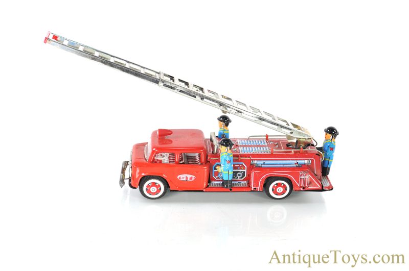 Chinese Tin Lithographed Friction MF 718 "Fire Truck" with Box <FONT COLOR="ff000 ">*SOLD*</font> - Image 3