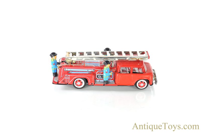 Chinese Tin Lithographed Friction MF 718 "Fire Truck" with Box <FONT COLOR="ff000 ">*SOLD*</font> - Image 5