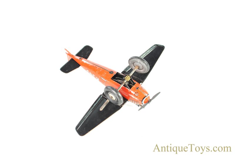 C.K.O Kellerman ca. 1936-1942 Tin Lithographed Windup K-345 "Shooting Warplane with Machine Gun Sounds" Sparking Toy <FONT COLOR="ff000 ">*SOLD*</font> - Image 8