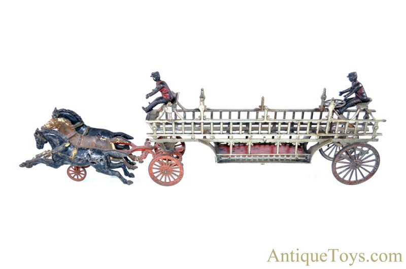 Harris Toy Co. Ca. 1898-1906 Cast Iron Large Hook and Ladder Truck No. 165 <FONT COLOR="ff000 ">*SOLD*</font> - Image 2