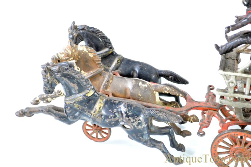 Harris Toy Co. Ca. 1898-1906 Cast Iron Large Hook and Ladder Truck No. 165 <FONT COLOR="ff000 ">*SOLD*</font> - Image 7