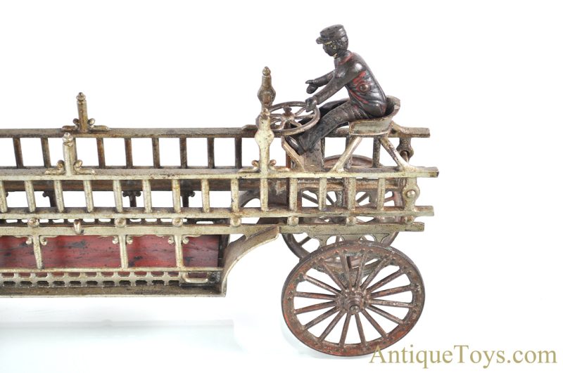 Harris Toy Co. Ca. 1898-1906 Cast Iron Large Hook and Ladder Truck No. 165 <FONT COLOR="ff000 ">*SOLD*</font> - Image 4