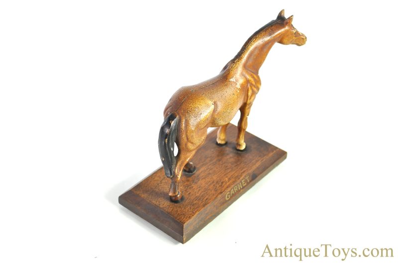 Hubley ca. 1940's Cast Iron "Garnet" #325 Horse on Wooden Plinth <FONT COLOR="ff000 ">*SOLD*</font> - Image 3