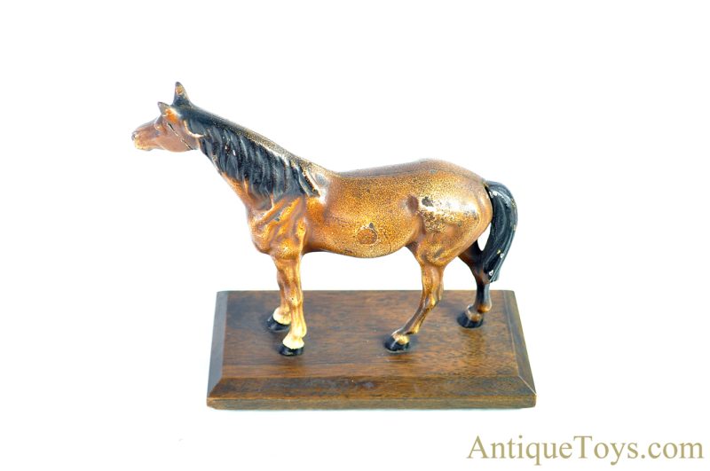 Hubley ca. 1940's Cast Iron "Garnet" #325 Horse on Wooden Plinth <FONT COLOR="ff000 ">*SOLD*</font> - Image 2