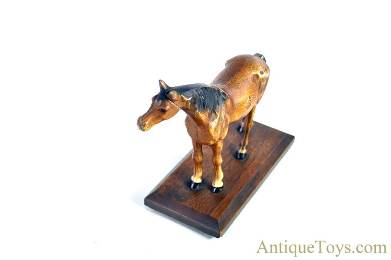 Hubley ca. 1940's Cast Iron "Garnet" #325 Horse on Wooden Plinth <FONT COLOR="ff000 ">*SOLD*</font> - Image 4