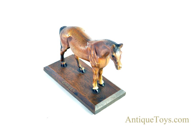 Hubley ca. 1940's Cast Iron "Garnet" #325 Horse on Wooden Plinth <FONT COLOR="ff000 ">*SOLD*</font> - Image 5