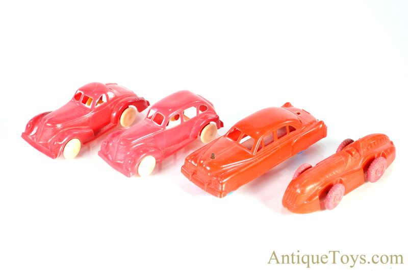 Lapin Ideal USA Made Red Plastic Lot of 4 Cars for Sale