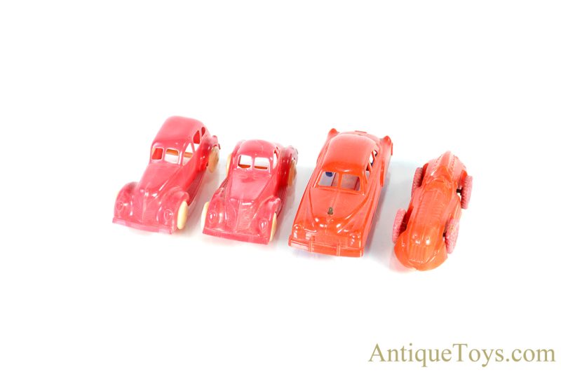 Lapin Ideal USA Made Red Plastic Lot of 4 Cars for Sale - Image 3