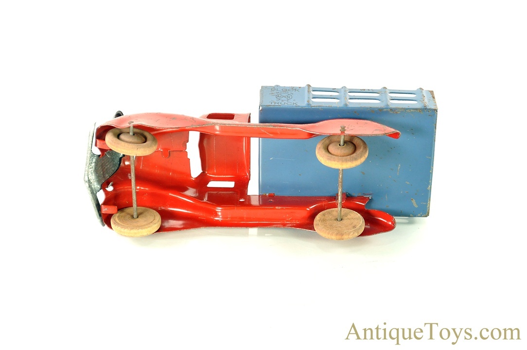 Wonderful Vintage Louis Marx Pressed Steel Stake Body Truck 