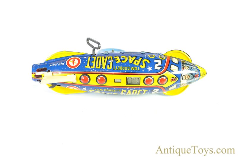 Marx Tin Lithographed Windup "Tom Corbett Space Cadet Polaris" No. 2 Sparking Space Rocket Ship for Sale <FONT COLOR="ff000 ">*SOLD*</font> - Image 3