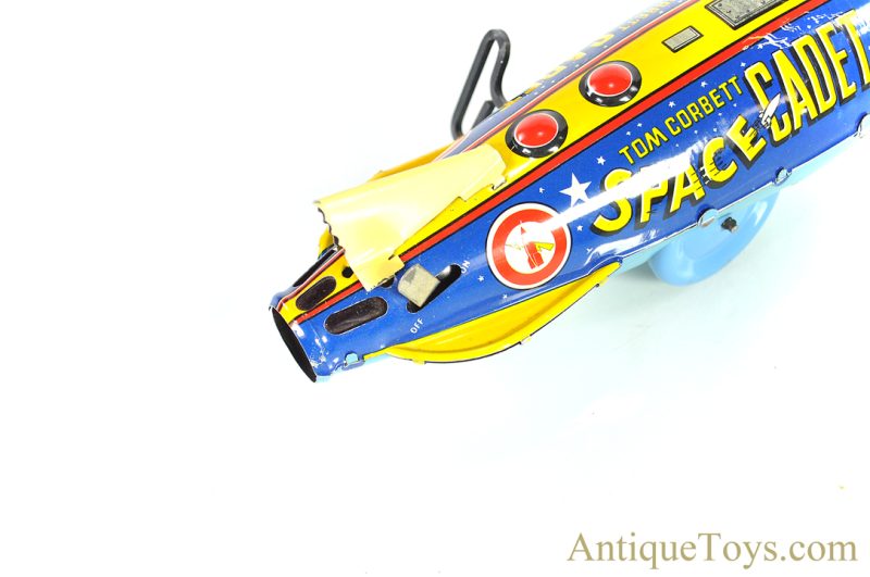 Marx Tin Lithographed Windup "Tom Corbett Space Cadet Polaris" No. 2 Sparking Space Rocket Ship for Sale <FONT COLOR="ff000 ">*SOLD*</font> - Image 7