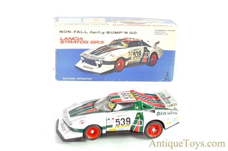 Taiyo Tin Lithographed Battery Operated #7856 "Lancia Stratos GR.5" Japanese Toy with Box <FONT COLOR="ff000 ">*SOLD*</font>