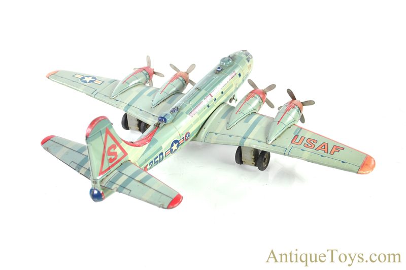 Yonezawa Toys (Y) Tin Lithographed Friction "Boeing B-50 Superfortress" Bomber BK250 USAF Japanese Toy Airplane <FONT COLOR="ff000 ">*SOLD*</font>