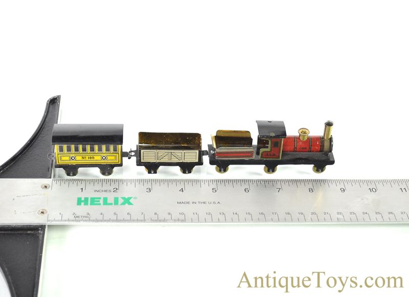 J.L. Hess/Carette Miniature Tin Lithographed No. 100 Train in Box German Toy <FONT COLOR="ff000 ">*SOLD*</font> - Image 9