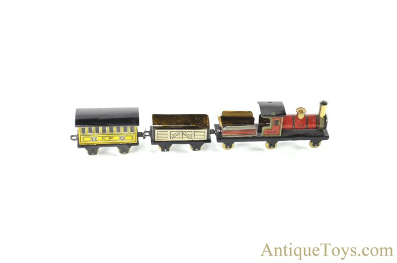 J.L. Hess/Carette Miniature Tin Lithographed No. 100 Train in Box German Toy <FONT COLOR="ff000 ">*SOLD*</font> - Image 2