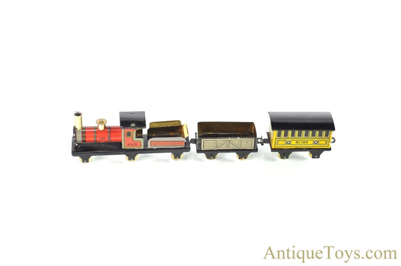 J.L. Hess/Carette Miniature Tin Lithographed No. 100 Train in Box German Toy <FONT COLOR="ff000 ">*SOLD*</font> - Image 3