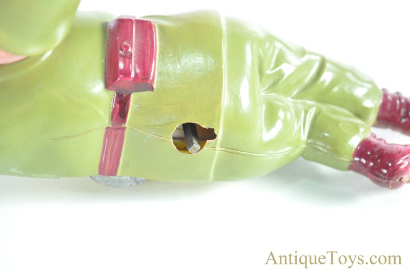 ALPS Occupied Japan Celluloid Windup "Sharp Shooter" Crawling Soldier in Box <FONT COLOR="ff000 ">*SOLD*</font> - Image 9