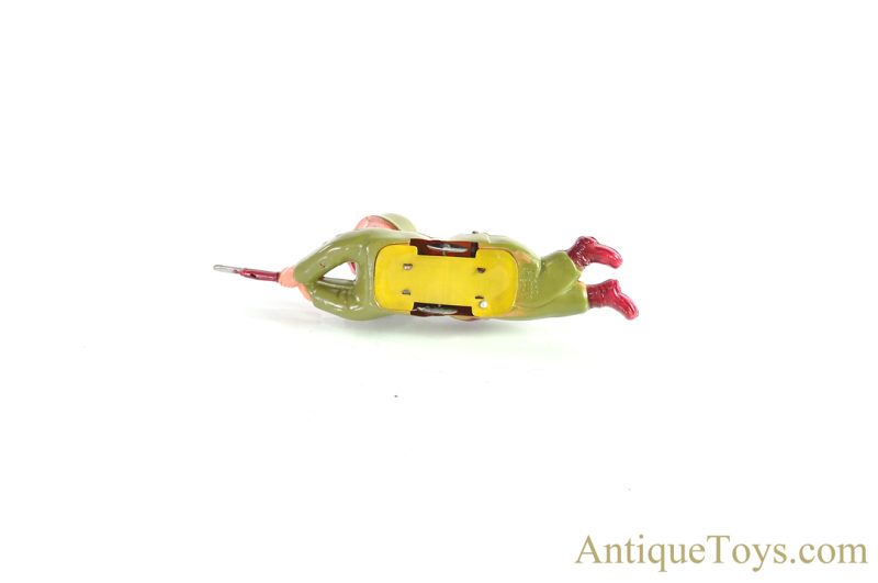 ALPS Occupied Japan Celluloid Windup "Sharp Shooter" Crawling Soldier in Box <FONT COLOR="ff000 ">*SOLD*</font> - Image 4