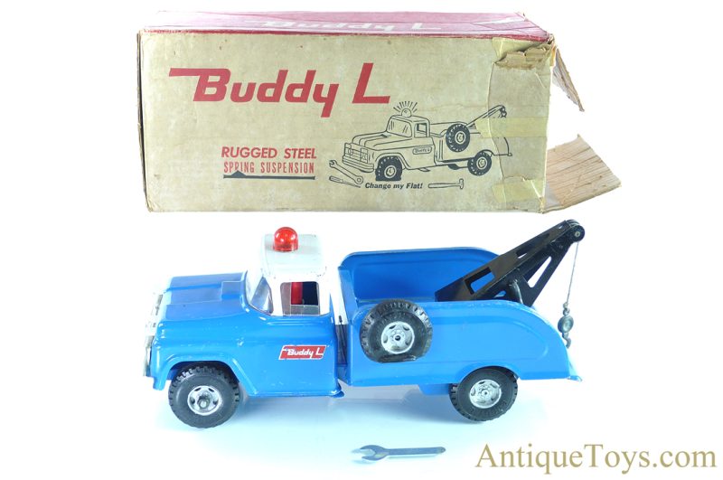 Buddy L Pressed Steel #5427 Flat Tire Wrecker with Flashing Light in Box <FONT COLOR="ff000 ">*SOLD*</font>