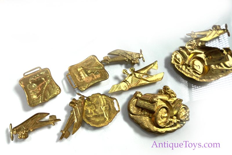 Antique Tin Racing, Train, and Airplane Medals <FONT COLOR="ff000 ">*SOLD*</font> - Image 9