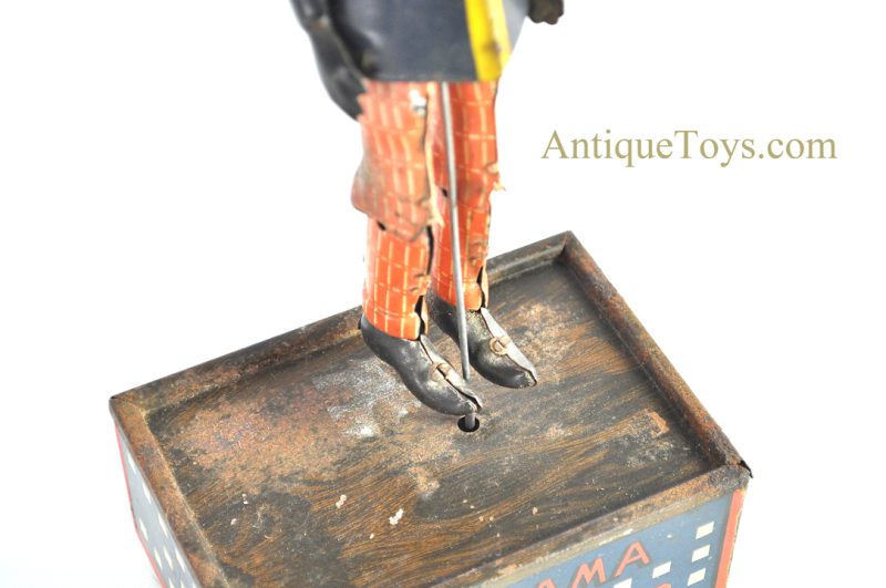 Strauss Mfg. Co. Tin Lithographed Windup “Tombo the Alabama Coon Jigger” Black Americana Toy <FONT COLOR="ff000 ">*SOLD*</font> - Image 7