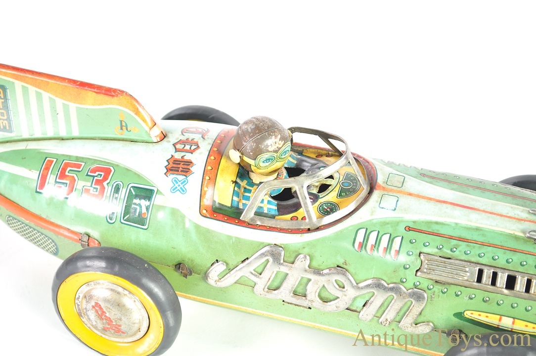 Ancien jouet kart karting tôle lithographiée Yonezawa Japan 1950 n° 7 pilote TBE