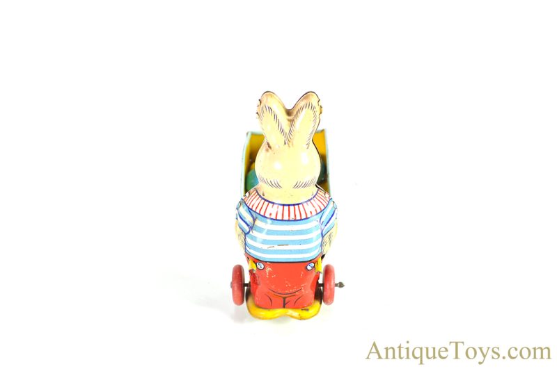 J. Chein Tin Lithographed Rabbit with Wheelbarrow Easter Bunny Toy <FONT COLOR="ff000 ">*SOLD*</font> - Image 6