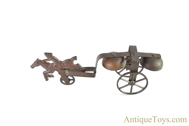 Gong Bell Mfg. Co. & Watrous Mfg. Co. ca. 1900 Pressed Steel & Cast Iron Rough Rider/Paul Revere Toy <FONT COLOR="ff000 ">*SOLD*</font> - Image 2