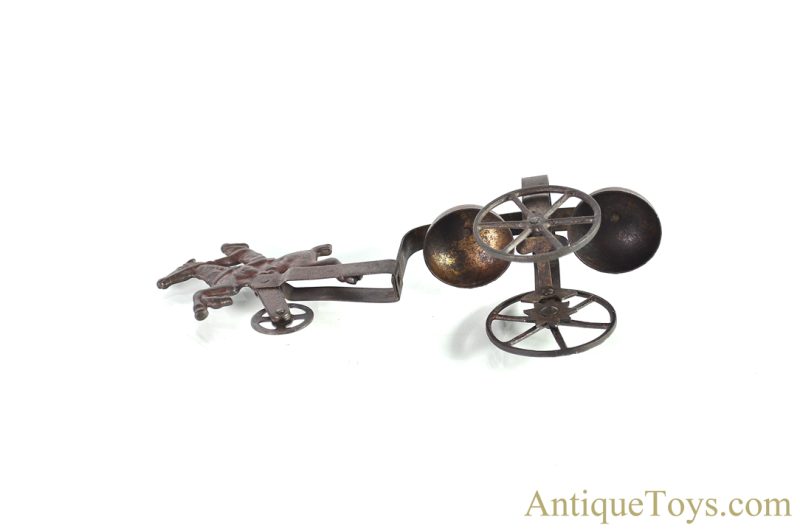 Gong Bell Mfg. Co. & Watrous Mfg. Co. ca. 1900 Pressed Steel & Cast Iron Rough Rider/Paul Revere Toy <FONT COLOR="ff000 ">*SOLD*</font> - Image 3