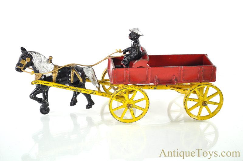 Kenton ca. 1913 Cast Iron Horse Drawn Farm Wagon Black Americana <FONT COLOR="ff000 ">*SOLD*</font> - Image 2