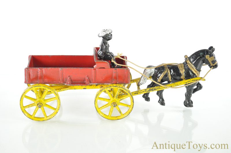 Kenton ca. 1913 Cast Iron Horse Drawn Farm Wagon Black Americana <FONT COLOR="ff000 ">*SOLD*</font>