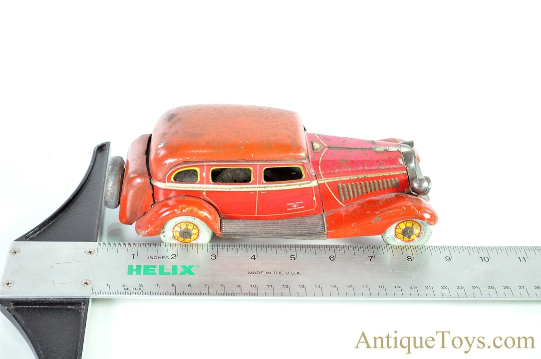Matsuzo Kosuge Tin Lithographed Windup Red Coupe Japanese