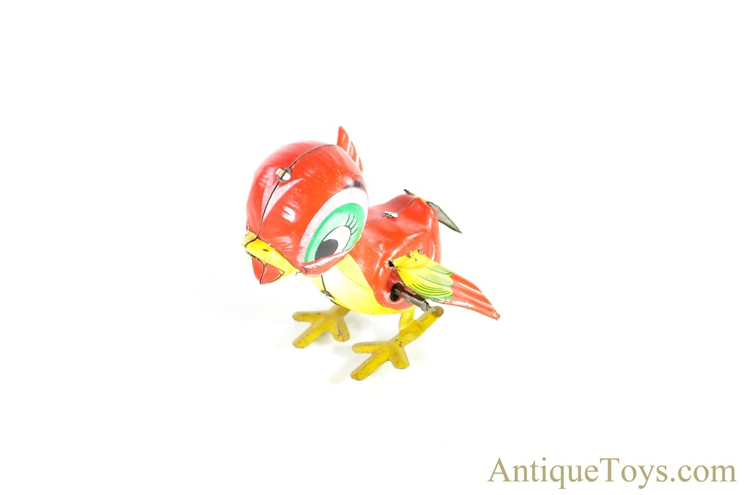 【廃盤品】 Ruby bird Mikuni Tin Lithographed Windup Bird with Flapping Wings Japanese