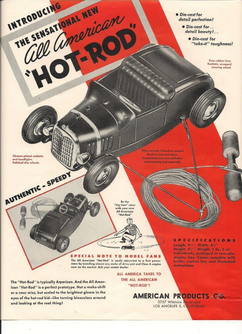 All American Company All American Hot Rod Diecast Tether Car <FONT COLOR="ff000 ">*SOLD*</font> - Image 7