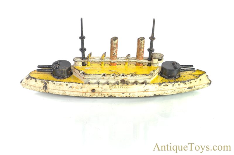 Wilkins Toy Co. Cast Iron Maine Battleship <FONT COLOR="ff000 ">*SOLD*</font>