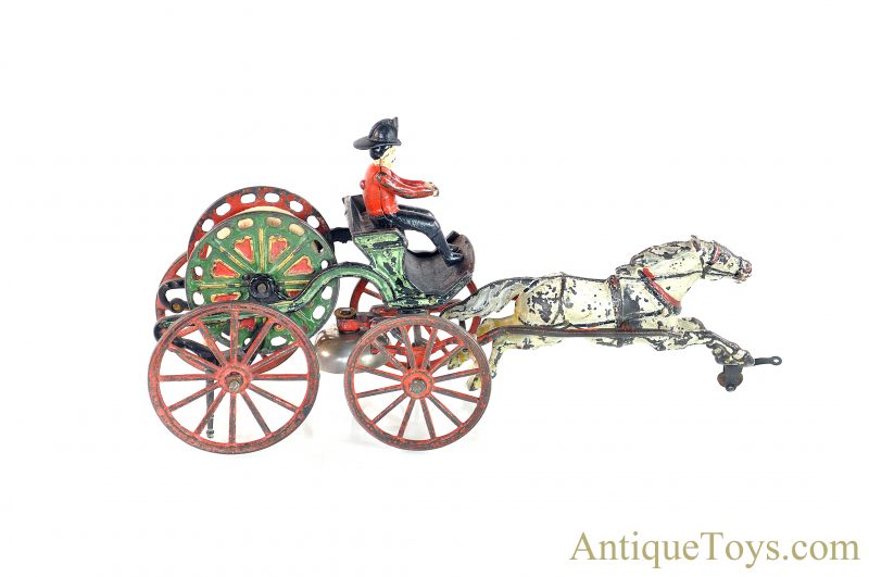 Pratt & Letchworth ca. 1890's No. SS Cast Iron Horse Drawn Fire Hose Wagon Bell Ringer <FONT COLOR="ff000 ">*SOLD*</font>